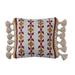 Cotton and Wool Throw Pillow with Geometric Pattern and Macrame Tassels