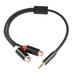 3.5mm Male to Dual RCA Female Cable 1/8 Inch to Double RCA Stereo Audio Cable Gold Plated 1Ft Mobile Phone PC TV DVD MP3 Player Y Adapter Audio Cables