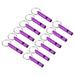 Uxcell Safety Whistle Aluminum Outdoor Survival Whistle for Hiking Purple 12 Pack