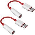 USB C to 3.5mm Audio Adapter 2 Pack Type C Male to 3.5mm Female Audio Cable Aux Adapter Noise Canceling Stereo Headphone Jack Converter Adapter for OnePlus 10T 11 6T 7 8 9 10 Pro 7T 8T Nord 2
