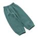 Toddler Boys Girls Double Layer Cotton Trousers Thin Style Bloomers Anti-Mosquito Pants Solid Color Elastic Trousers 1-6Y