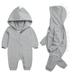 Newborn Baby Zipper Hooded Jumpsuit for Autumn Winter Cotton Thickened Jumpsuit 0-18M