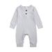 Newborn Baby Solid Color Jumpsuit Spring and Autumn Long-Sleeved Clothes Set Girls Boys Cotton Jumpsuit 0-24M