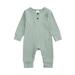 Newborn Boys Girls Jumpsuit Jumpsuit Climbing Suit Long Sleeve Spring and Autumn Solid Color 0-12months