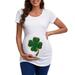 Maternity Loose St Patricks Day Womens Maternity Short Sleeve Crew Neck Letter Graphic Ruched Sides T Shirt Tops Pregnancy Tunic Blouse Floral Maternity Shirt