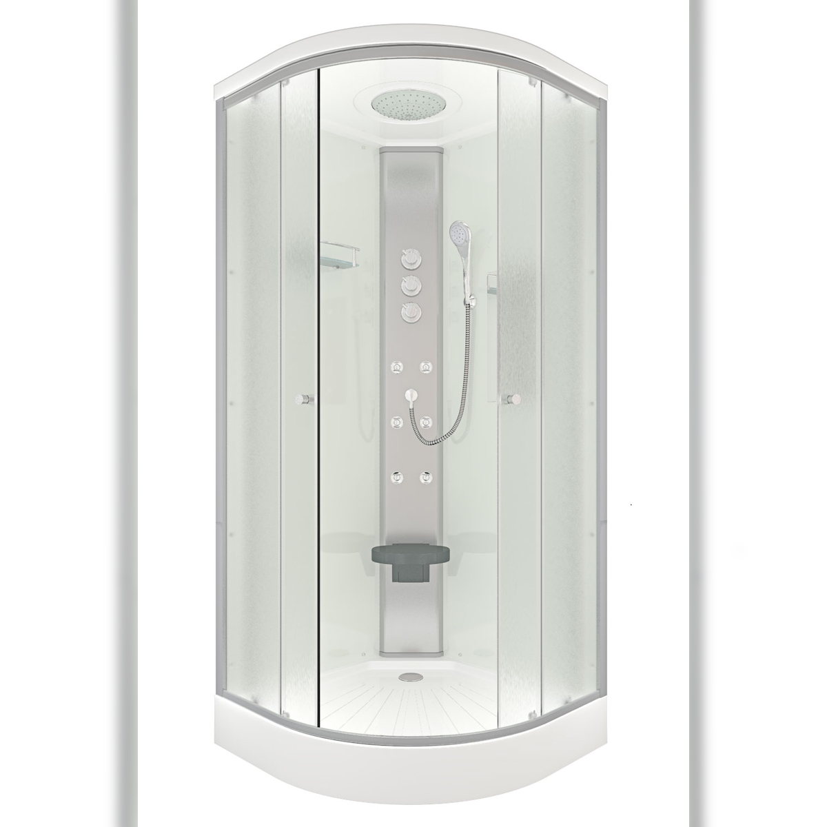 AcquaVapore Duschkabine Fertigdusche Dusche Komplettkabine D10-00M1-EC 80x80 cm mit 2K Scheiben Versiegelung Image