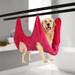 Pet Cat Dog Grooming Hammock Pet Soft Convenient Grooming Thicken Hammocks Restraint Bag Puppy Dog Cat Nail Clip Trimming Bathing Bag with 2 S-shaped Hooks Pink L