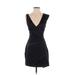 Factory by Erik Hart Cocktail Dress - Sheath Plunge Sleeveless: Black Print Dresses - Women's Size 2
