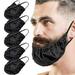 Moonsky Beard Bandana Men Black Beard Covers Soft Comfortable and Silky Satin Facial Hair Apron Guard Bonnet Rag Man Bedtime Bib Beard Cap Ear