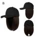 Baseball Cap with Hair Extensions Straight Short Bob Wigs Hat for Women Girls Adjustable Removable Hat with Hair Synthetic Wig Attached Hat P9H3