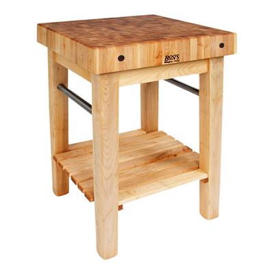 John Boos & Co. PPB2424 24" x 24" Maple Pro Prep Block with Undershelf and 2 Towel Bars