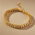 Anthropologie Jewelry | Anthropologie Baguette Crystal Bracelet - Gold - Nwt | Color: Gold | Size: Os