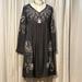 Anthropologie Dresses | Anthropologie/Odd Molly “Asphalt” Satin Embroidered V-Neck Dress-Nwt | Color: Gray/White | Size: 12