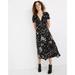 Madewell Dresses | Madewell | Puff-Sleeve Wrap-Front Midi Dress In Polka Daisies Size 2 | Color: Black/White | Size: 2