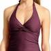 Athleta Swim | Athleta Tara Halter Tankini 34b/C Wild Bloom Burgundy Purple Swim Top Tank Nwot | Color: Purple/Red | Size: 34 B/C