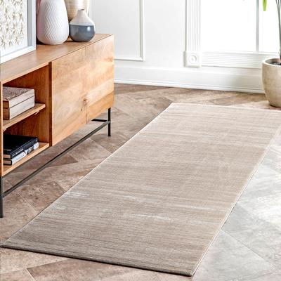 Teppich SEHRAZAT "Lima", grau (grau, beige), B:160cm H:10mm L:230cm, Kunstfaser, Teppiche, Kurzflorteppich mit dezentem Glanz, hochwertige Verarbeitung Image