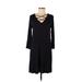 24/7 Maurices Casual Dress - Midi: Black Solid Dresses - Women's Size Medium