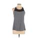 Reebok Active Tank Top: Gray Color Block Activewear - Women's Size Large