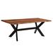 "Anderson 81"" Live Edge X-leg Wood Dining Table in Chestnut Brown - TF321113AN"