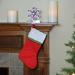 Northlight Seasonal 16.25" Traditional & White Christmas Stocking w/ Ribbon Trim Wool/Felt in Red | 16.25 H x 8.25 W in | Wayfair 32271924