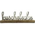 Deko-Schriftzug NOOR LIVING "Kuschelecke" Dekofiguren Gr. B/H/T: 5 cm x 12 cm x 40 cm, beige (natur) Deko-Objekte