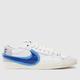 Nike blazer jumbo low trainers in white & blue