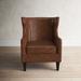 Accent Chair - Birch Lane™ Marta Leather Accent Chair Leather/Genuine Leather in Brown | 38 H x 31 W x 38 D in | Wayfair