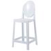 25" Seat Height With Back Modern Plastic Side Bar Counter Stool Accent Armless Crystal Home Office