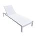 Dex 80 Inch Modern Outdoor Chaise Lounger, Aluminum, Sling Fabric, White