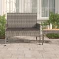 Banc Banquette de Jardin à 2 Places - Mobilier de jardin avec Coussins Gris Résine Tressée BV507640