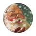 Christmas Holiday Santa Claus Tasting Snowflakes Pinback Button Pin