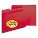 Smead Expanding Recycled Heavy Pressboard Folders 1/3-Cut Tabs 1 Expansion Letter Size Bright Red 25/Box (21538)