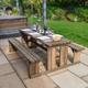 Wooden Garden Picnic Table Bench Set - Tinwell Picnic Bench Design