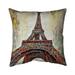 Begin Home Decor 20 x 20 in. Abstract Eiffel Tower-Double Sided Print Outdoor Pillow Cover