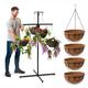 Flower Hanging Basket Display Stand Patio Planter Cascade Home Garden Centre Heavy Duty British Made (4 Arm Version with Hoop Wire Baskets)