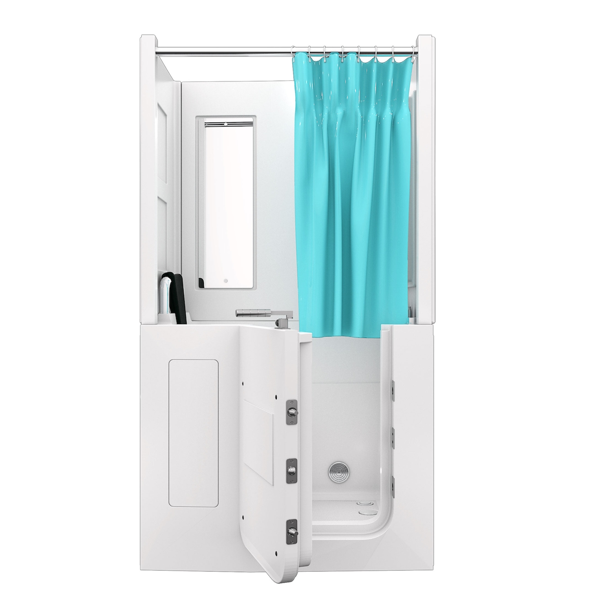 AcquaVapore Seniorendusche und Kombination Wanne mit Whirlpool S08D-WP-TH-C-L 110x68x205cm Image