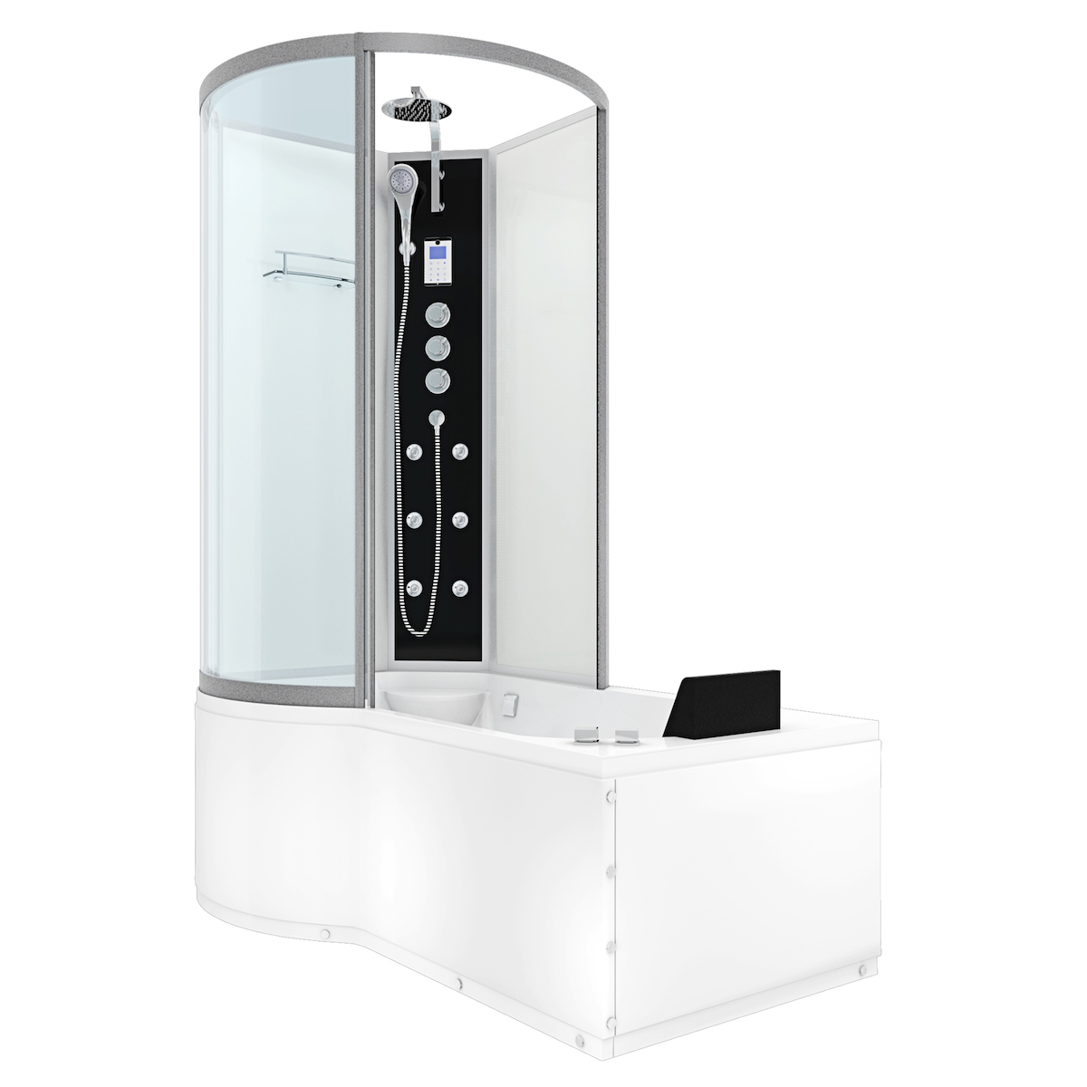 AcquaVapore Whirlpool Wanne Duschtempel Dusche Duschkabine K50-R03-WP 100x170 cm ohne 2K Scheiben Versiegelung Image