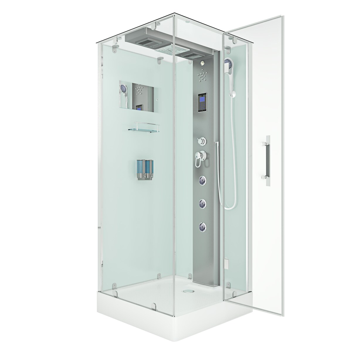 AcquaVapore Duschkabine Komplettdusche Fertigdusche Dusche D38-20R0 100x100 cm ohne 2K Scheiben Versiegelung Image