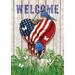 Toland Home Garden Bluebird Welcome Patriotic Spring Flag Double Sided 28x40 Inch