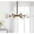 JONATHAN Y Maura 6-Light 28 Brass Cluster Pendant by JONATHAN Y Black/Brass Gold Brushed Brass