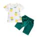 Baby Girl 4 Piece Outfits Toddler Baby Kids Boys Pineapple T-shirt Tops Solid Short Casual Outfit Set Baby 5