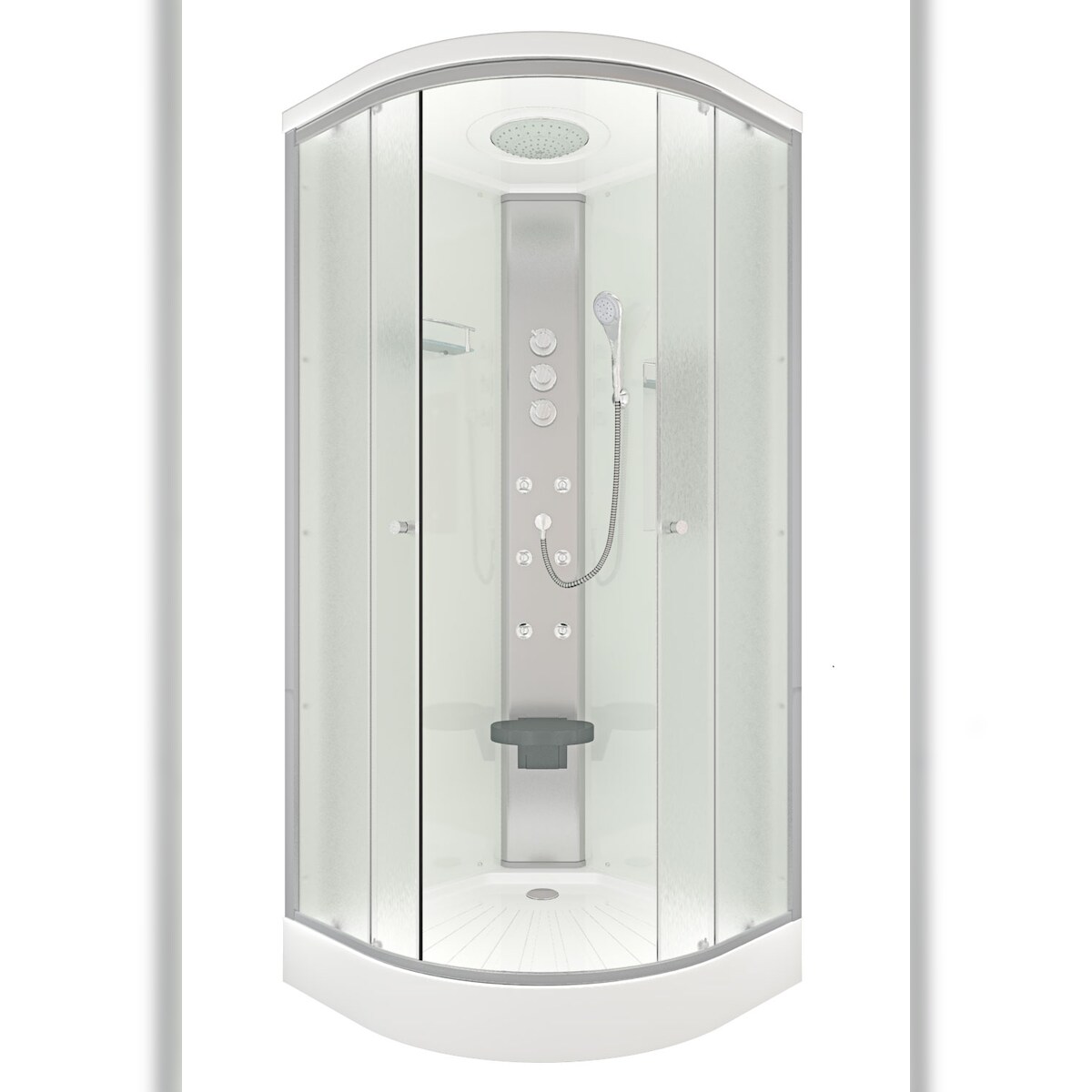 AcquaVapore Duschkabine Fertigdusche Dusche Komplettkabine D10-20M1-EC 100x100 cm mit 2K Scheiben Versiegelung Image