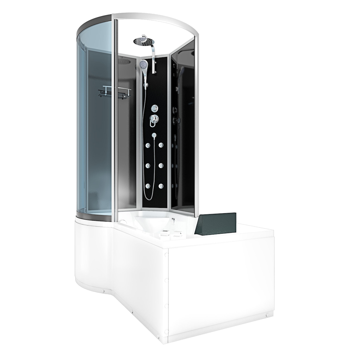 AcquaVapore Whirlpool Wanne Duschtempel Dusche Duschkabine K50-R30-WP 100x170 cm ohne 2K Scheiben Versiegelung Image