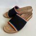 Kate Spade Shoes | Kate Spade New York Wren Rainbow Black Multi Knit Strap Slide Cork Sandals 8 | Color: Black | Size: 8