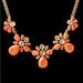 J. Crew Jewelry | J. Crew Goldtone Orange/Pink/Peach Rhinestone Statement Necklace | Color: Gold/Orange/Pink | Size: Os
