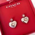 Coach Jewelry | Coach Silver-Tone Signature Heart Drop Earrings | Color: Gold/Silver | Size: Os