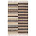 White 36 x 24 x 0.25 in Area Rug - Dash and Albert Rugs Ravel Striped Handmade Handwoven Area Rug in Black/Brown /Wool/Jute & Sisal | Wayfair