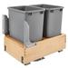 Rev-A-Shelf Double Pull Out Bottom Mount Trash Can Plastic in Gray | 19.25 H x 14.25 W x 21.75 D in | Wayfair 4WCBM-18DM-2