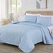 Red Barrel Studio® Ericson Microfiber Reversible 3 Piece Coverlet/Bedspread Set Microfiber in Blue | King Coverlet/Bedspread + 2 King Shams | Wayfair