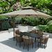 Corrigan Studio® Innsbrook Rectangular 6 - Person 62.99" Long Outdoor Dining Set w/ Cushions & Umbrella in Gray | 62.99 W x 35.43 D in | Wayfair